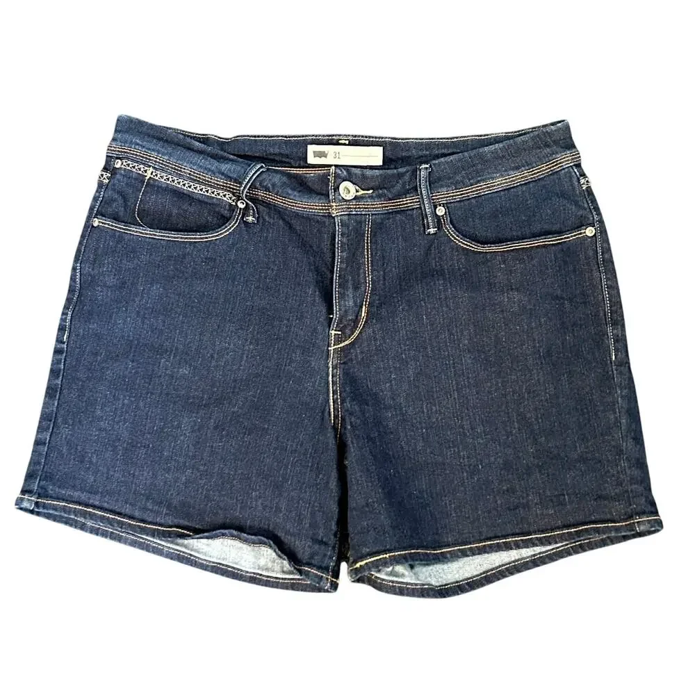 Levi's 395 Denim Shorts 31 Dark Wash Stretch 5