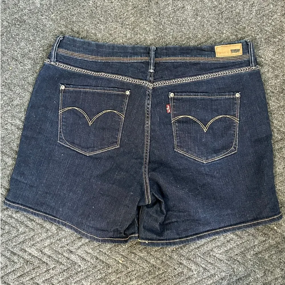 Levi's 395 Denim Shorts 31 Dark Wash Stretch 5