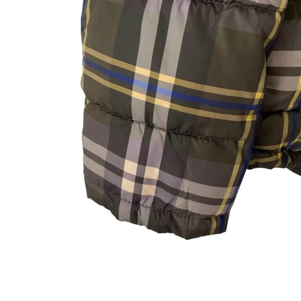 Lauren Ralph Lauren Green Plaid Puffer Quilted Jacket Loden Check size medium