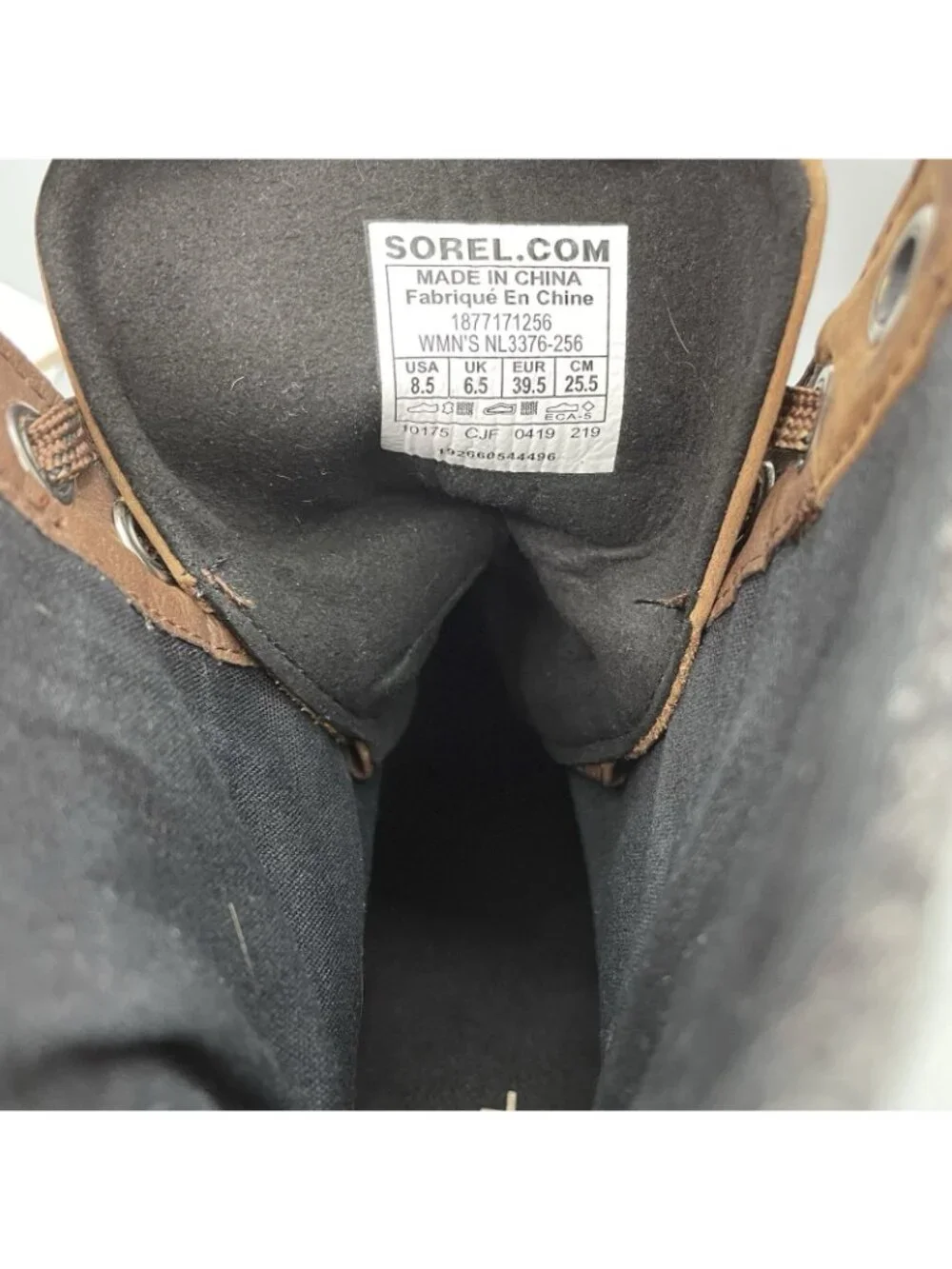Sorel Lexie Ankle Wedge Boots Waterproof Distressed Felt Leather Brown Women 8.5
