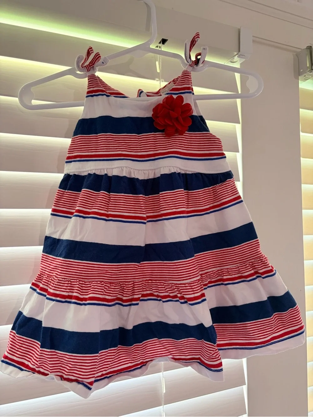 OshKosh B'gosh Red, White & Blue Striped Sundress with Flower