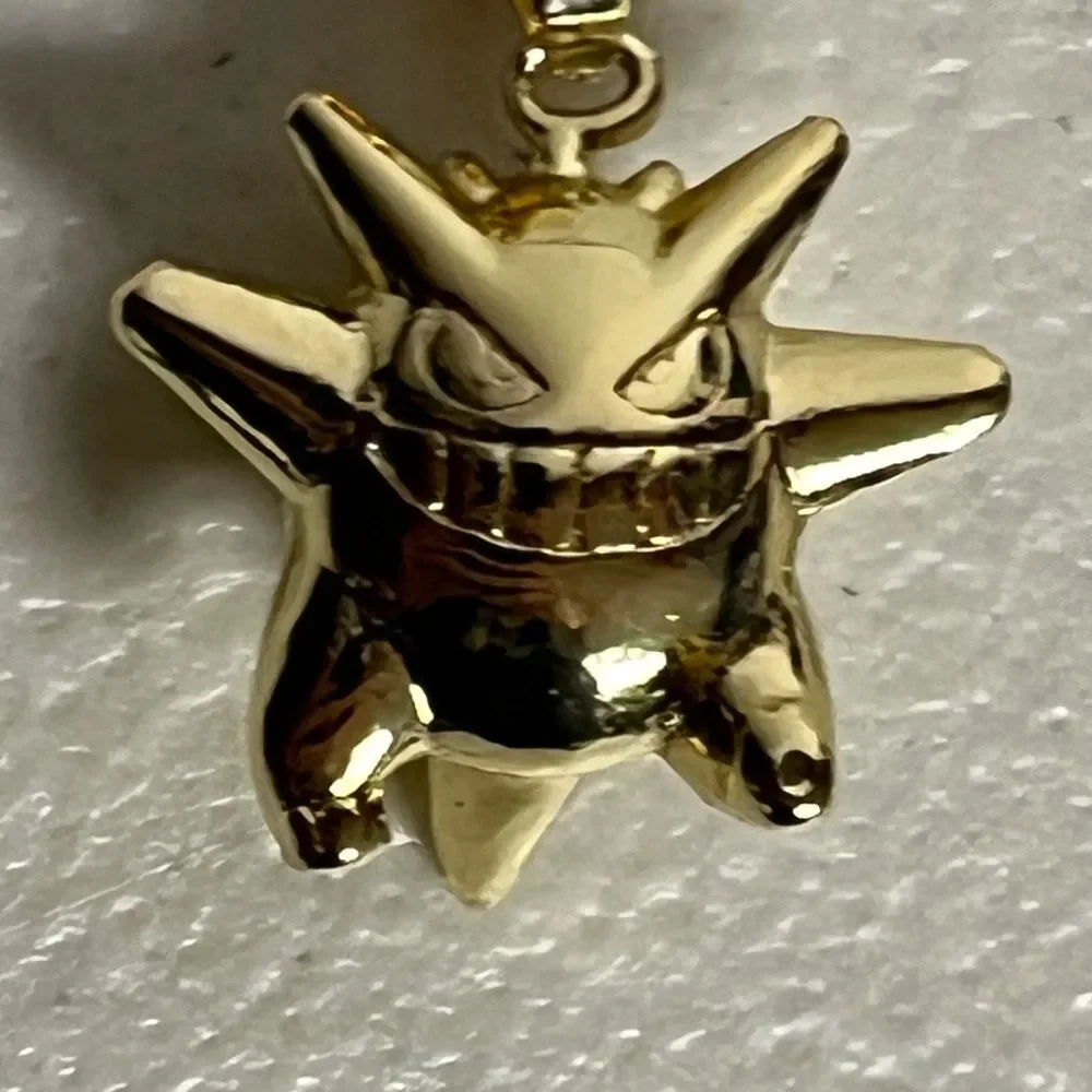 Gengar Pokemon Gold Tone Charm Pendant Necklace Adjustable Chain Anime