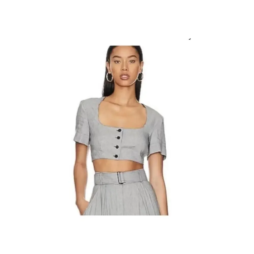 House of Harlow 1960 Gray Checkered Cropped Top Vest Size 2
