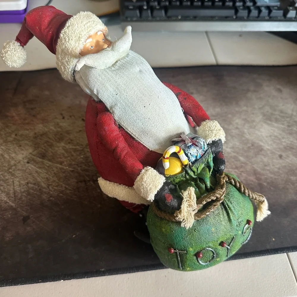 Target Santa Figurine Medium Red Vintage 2001 Christmas Decor Toy Bag
