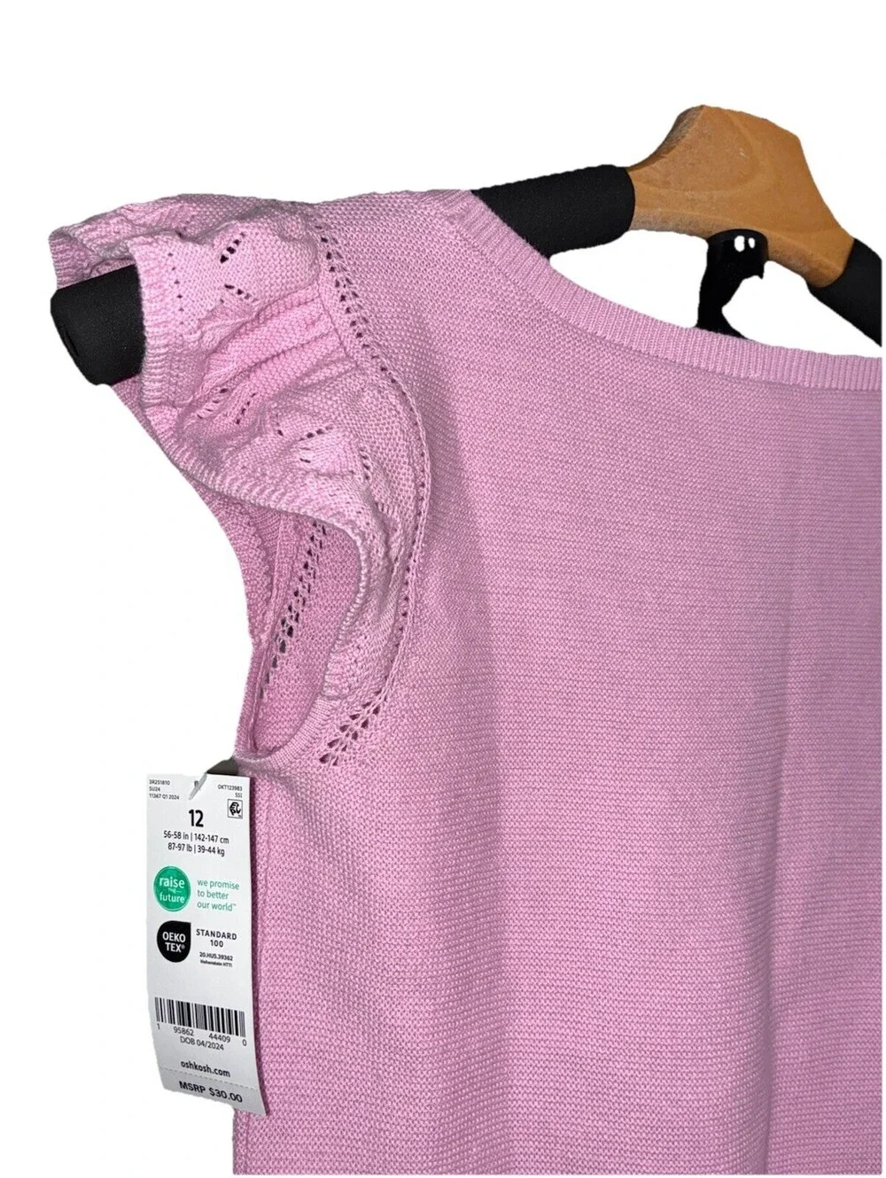 Light Pink Flutter Knit Oshkosh Top Size 12