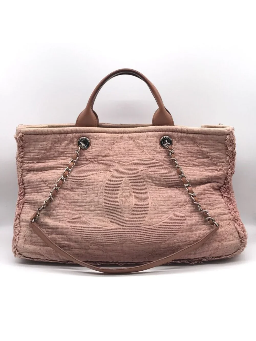 Chanel CC Logo Large Shopping Tote 2-Way Chain Shoulder Bag Price Negotiation