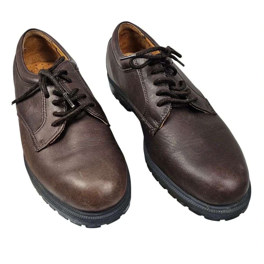 Nautica Mens Brown Leather Lace Up Lug Sole Oxford Shoes Size 8M A01‎ 5-7