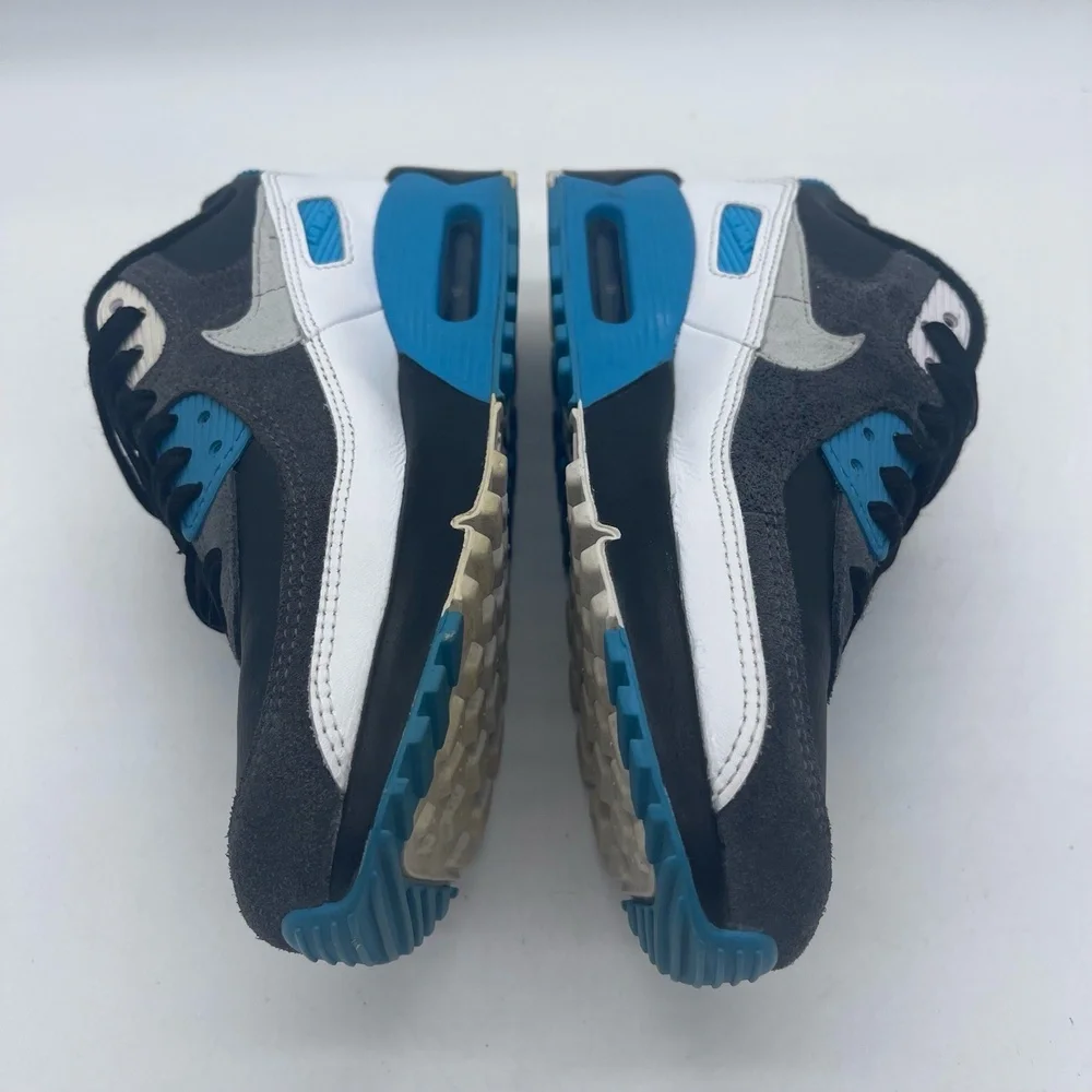 Nike Air Max 90 Leather CD6864-005 Youth Size 5Y Running Shoes Black‎ Dark Grey