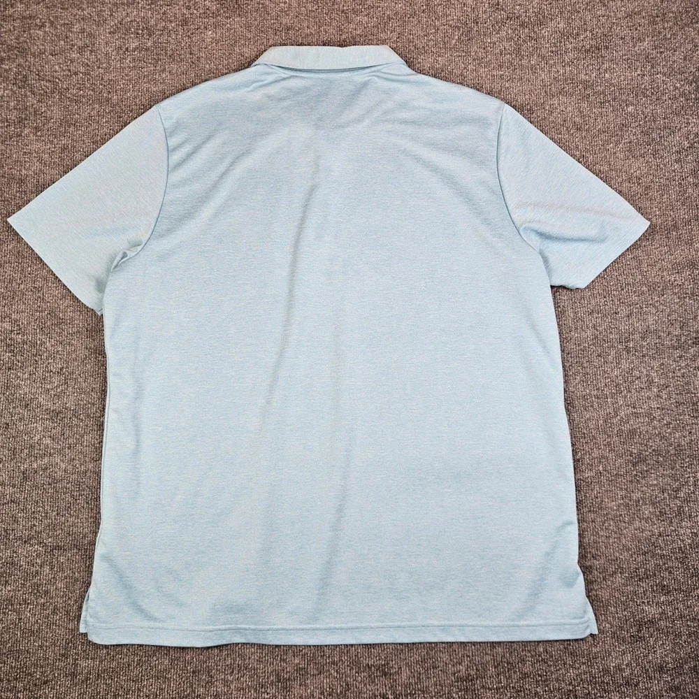 Adidas Advantage Novelty Polo Shirt Men 2XL Light Blue Heather Golf Short Sleeve