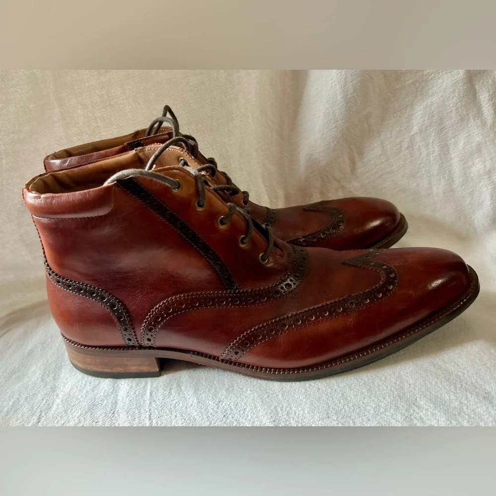 Cole Haan Men's 10.5 Williams Wingtip Chukka Boots Brown Leather Dress Shoes