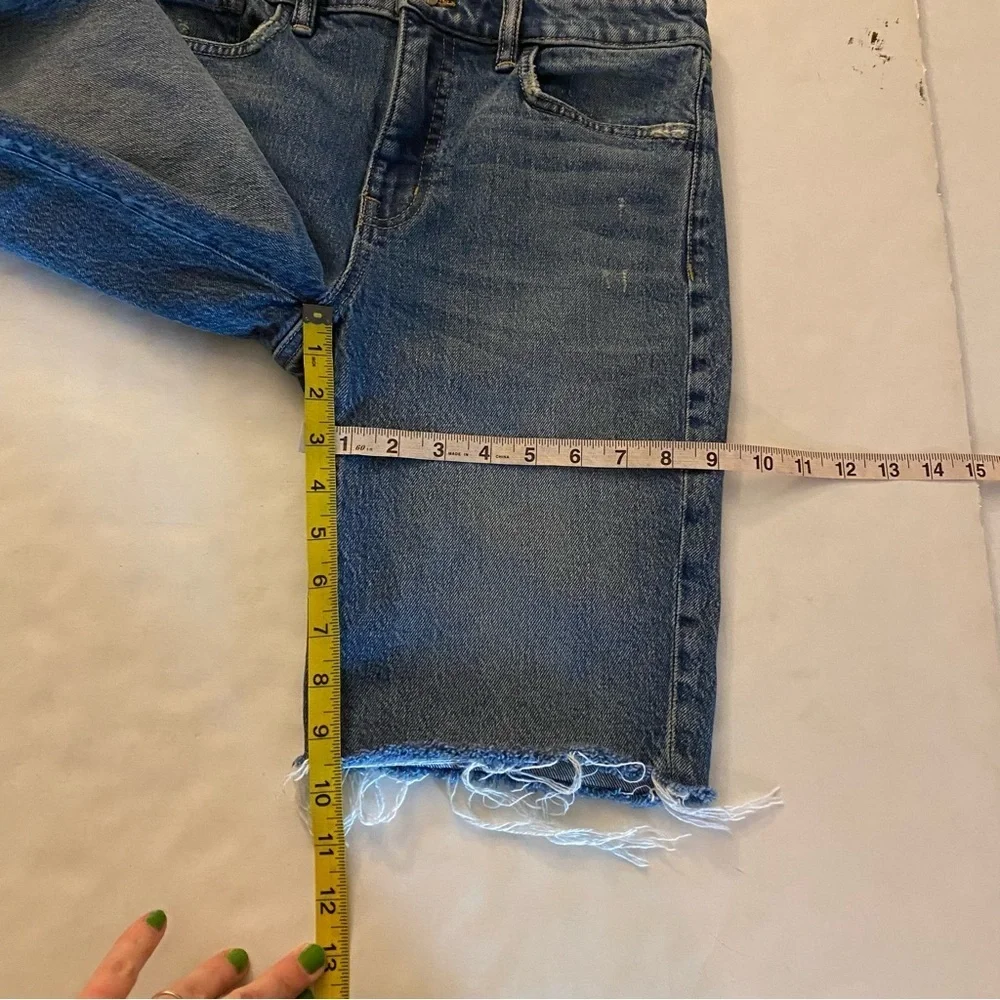 Ralph Lauren Cut Off Jean Shorts Womens Size 2 XS Blue Long Frayed