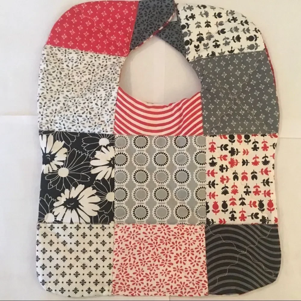 Handmade Quilted Reversible Baby Bib 3/$25