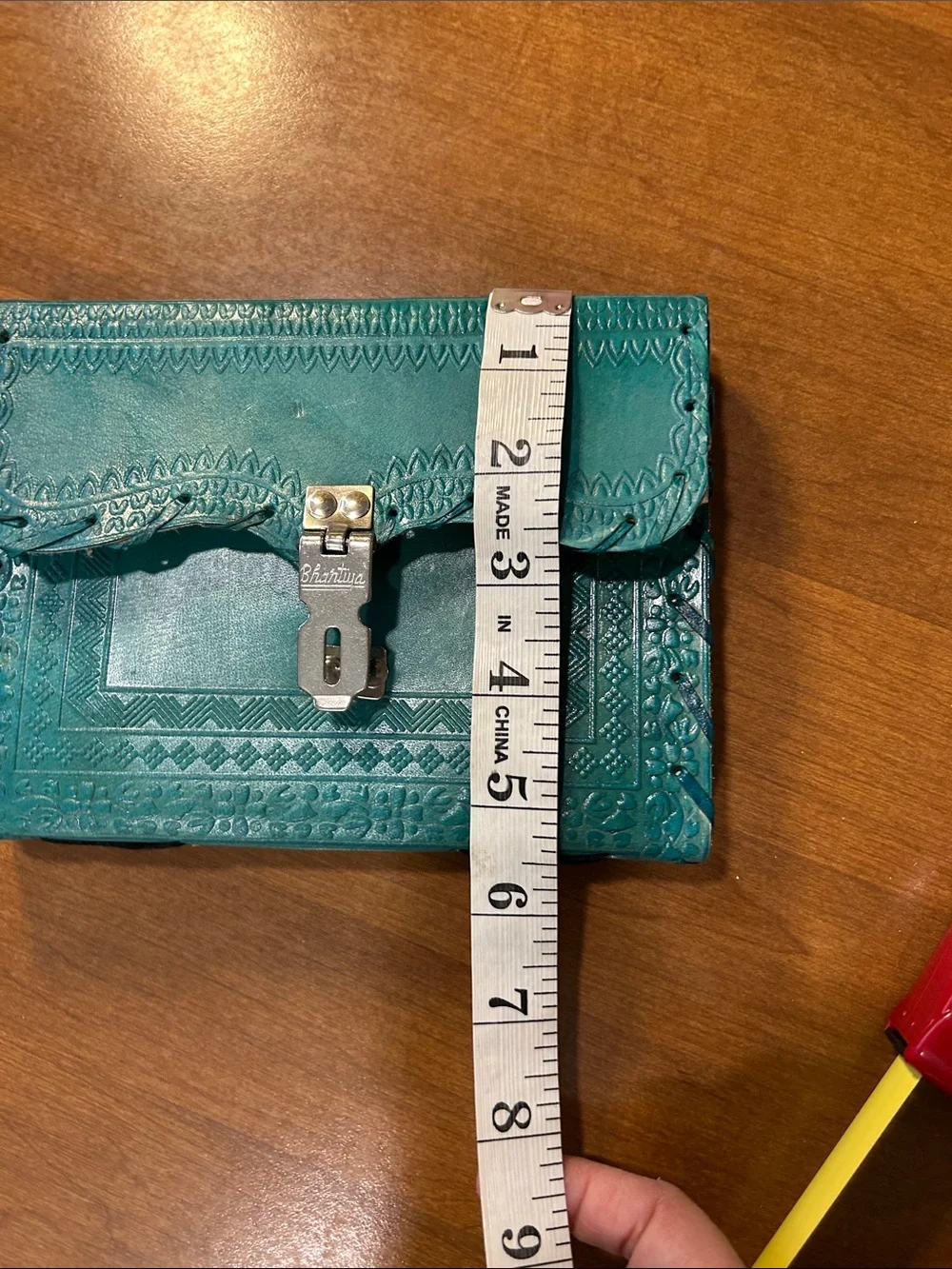 Handcrafted Teal Leather diary with lock