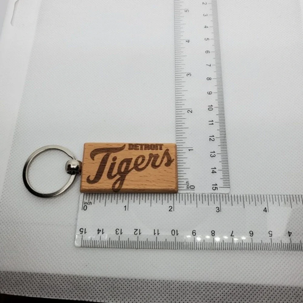 DETROIT TIGERS BASEBALL one custom wood‎ keychain laser burned