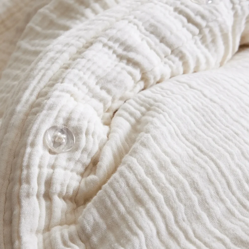 Quince Organic Cotton Airy Gauze Undyed Duvet Cover Set! King/ Cal King (756)