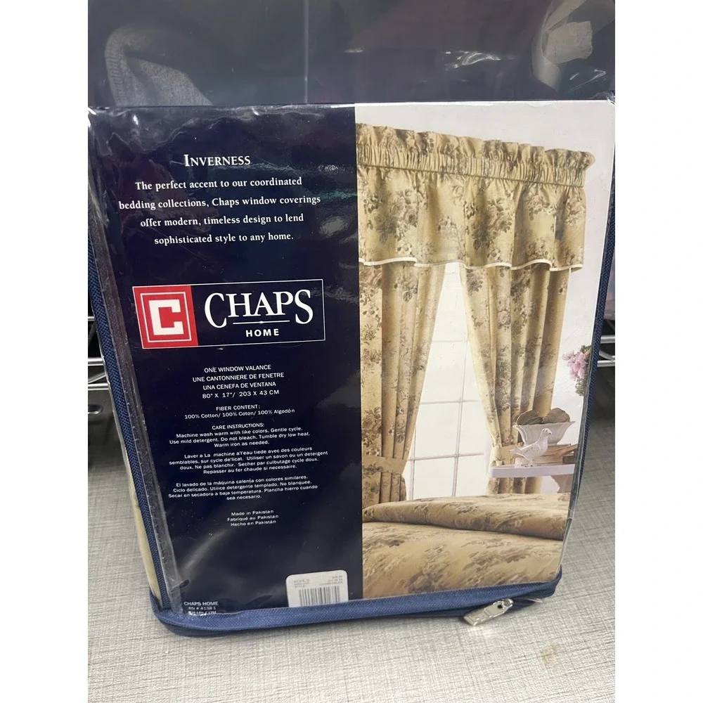 Chaps Home‎ Inverness Valance Floral Tan 80×17  100% Cotton 1 Pc New