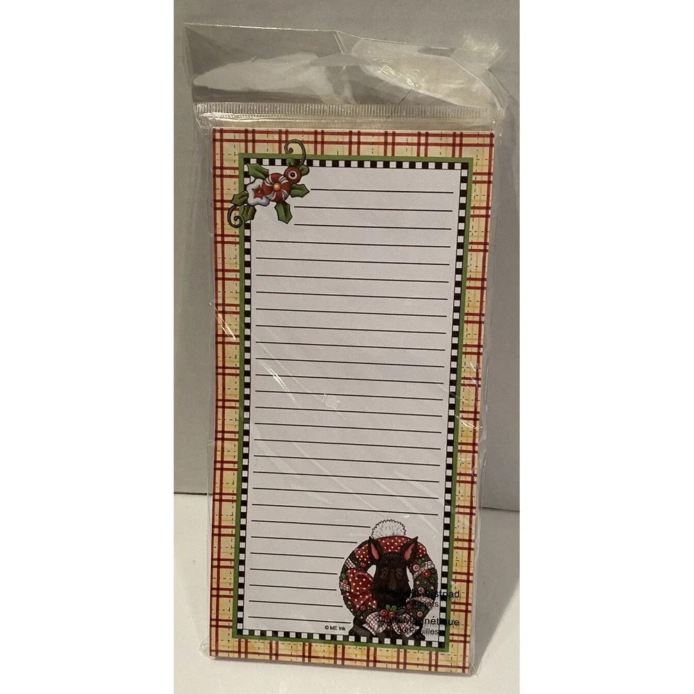 Mary Engelbreit Scottie Terrier Dog Christmas Magnetic Listpad Paper New 2010