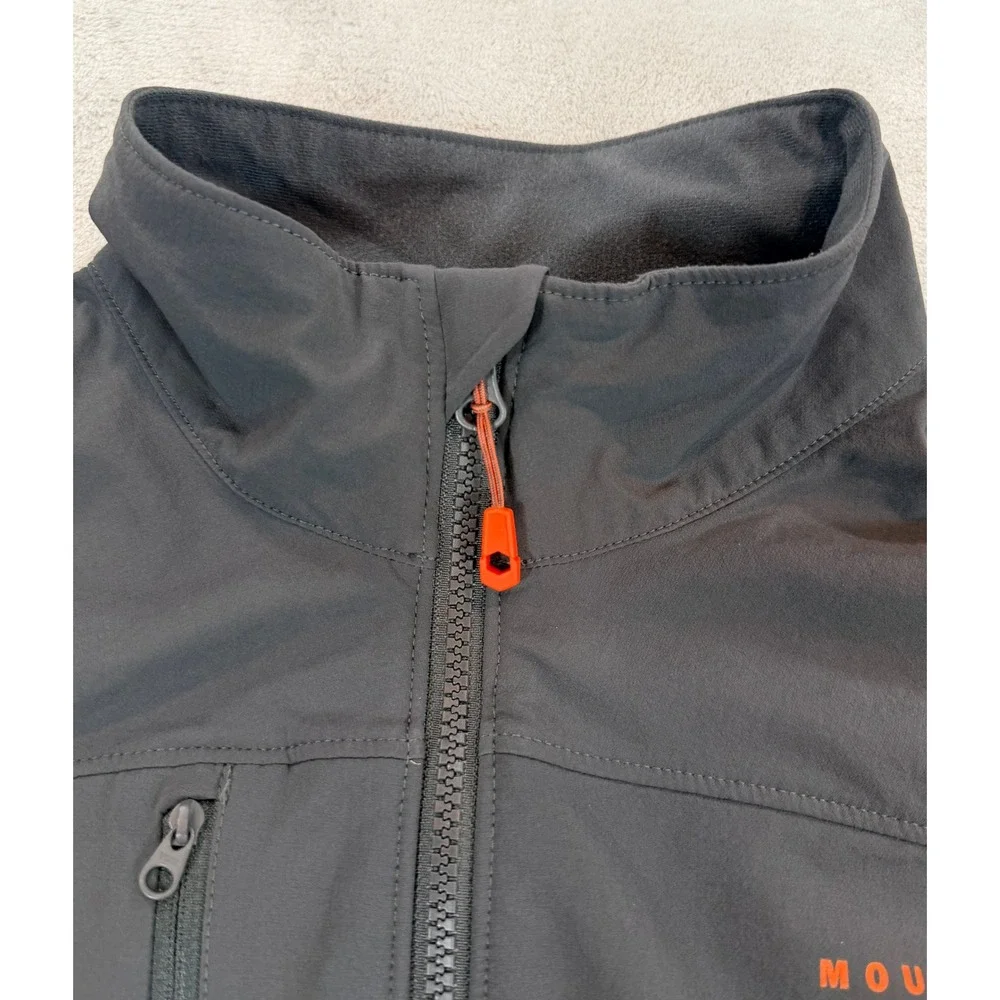 Mountain Hardwear Mens Full Zip Softshell Windbreaker Jacket Gray Size Large