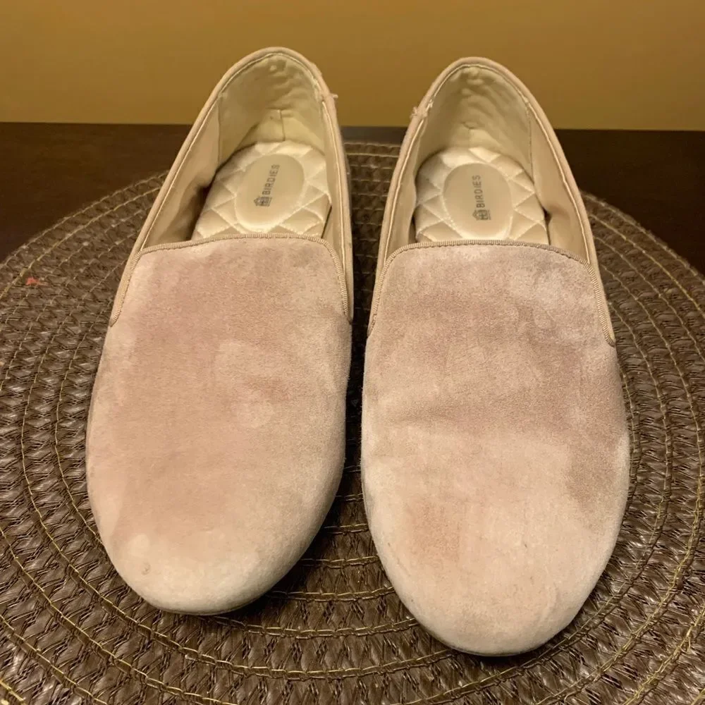 Birdies Ballet Flats Golden Oak Suede The Starling Almond Toe Slip-On Shoes 11
