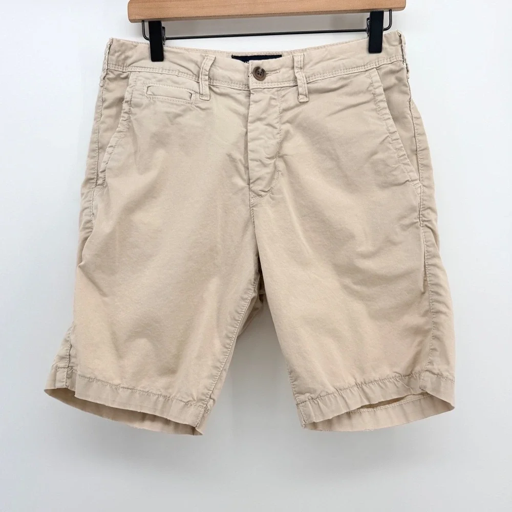 American Eagle Chino Shorts Mens 28x9 Tan Ne(x)t Level Flex Slim Cotton Casual