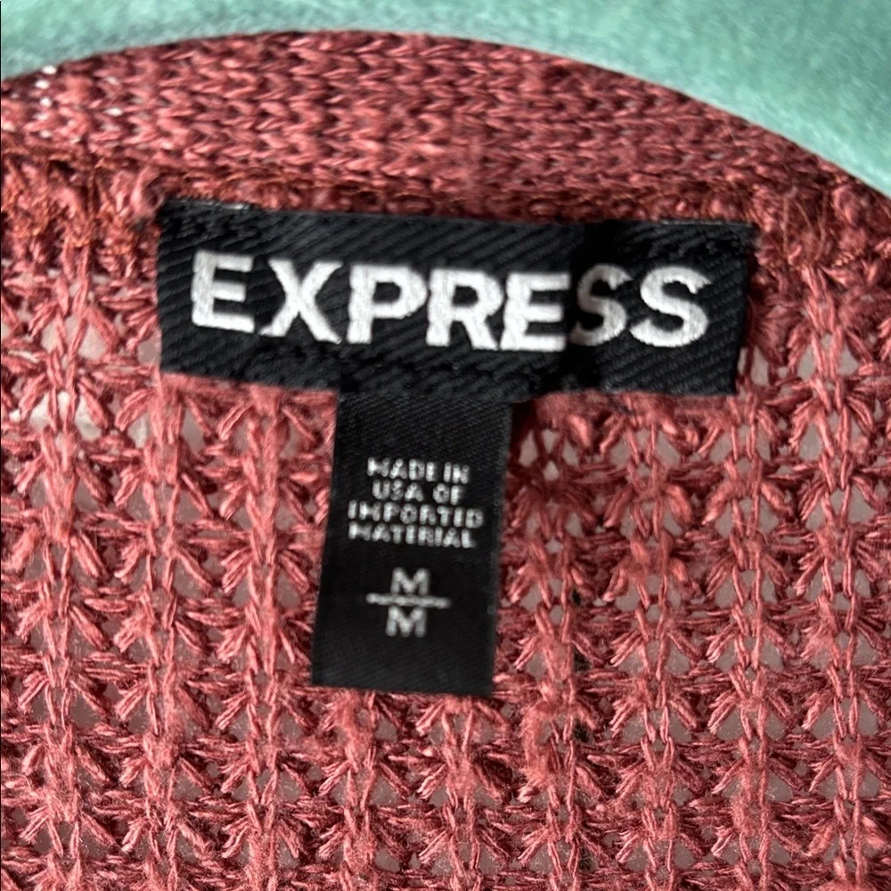 Express Open-Front Waffle Cardigan - Mauve Rose sz M