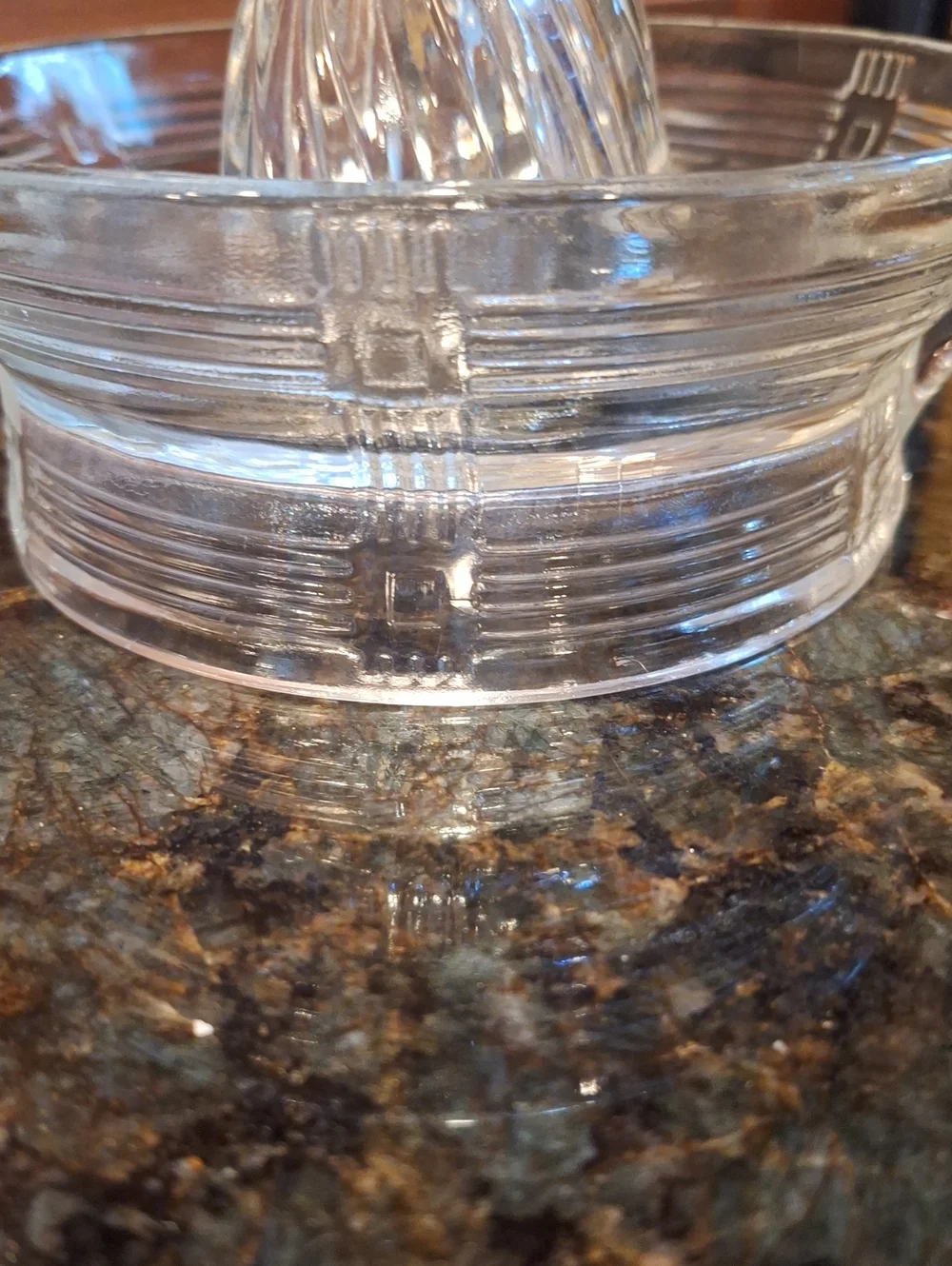 Vintage Hazel Atlas Glass Juicer Criss Cross Pattern