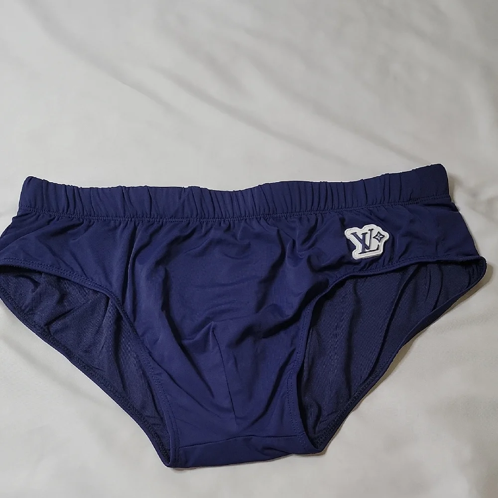 Louis Vuitton Signature Navy and White Logo Swim Briefs