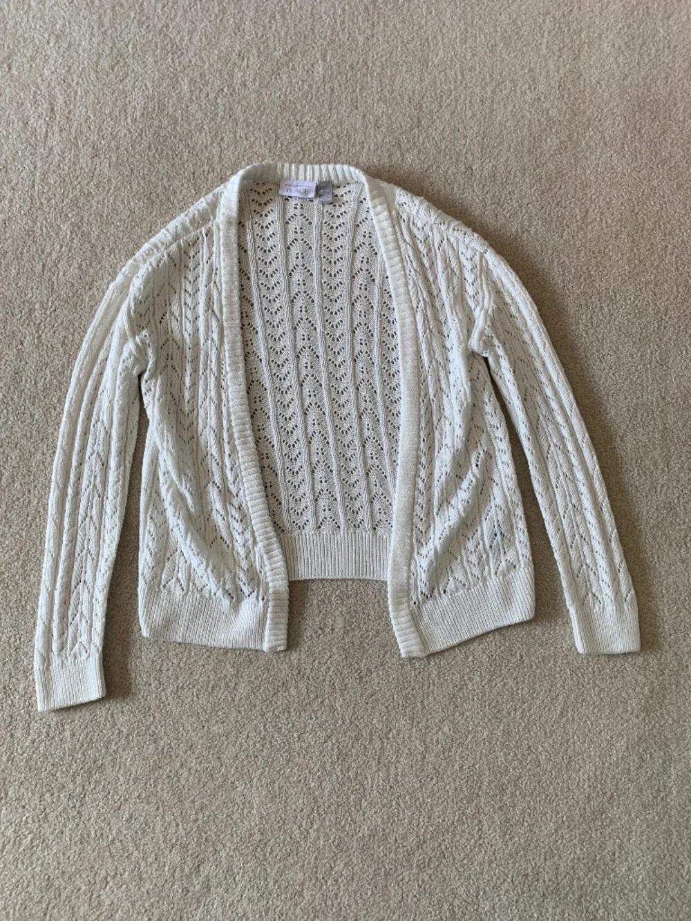 The Children's Place White Openfront Knit Cardigan Sweater