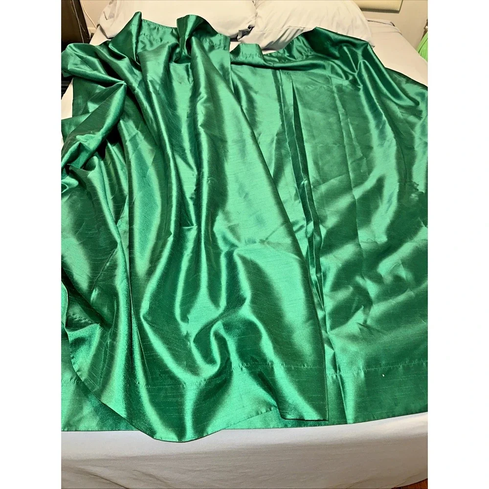 Two Panels Deep Green Lined Drapes 60