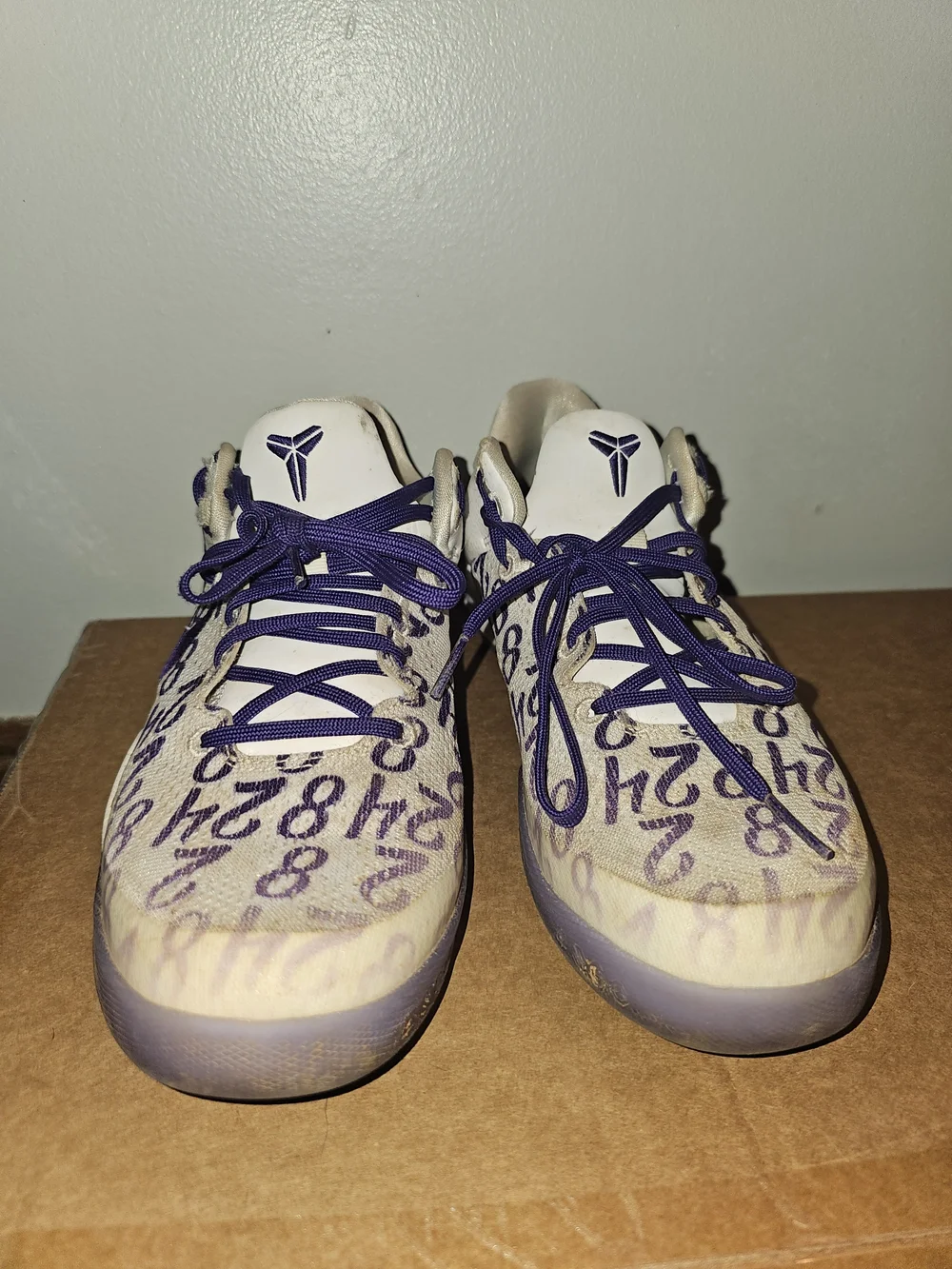 Nike Kobe Purple & Cream Number-Print Basketball Shoes