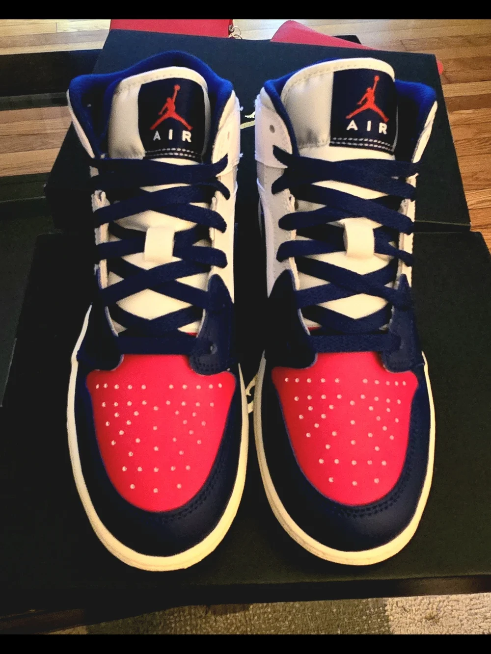 Nike Air Jordan High-Top Sneakers - Red/Blue/White