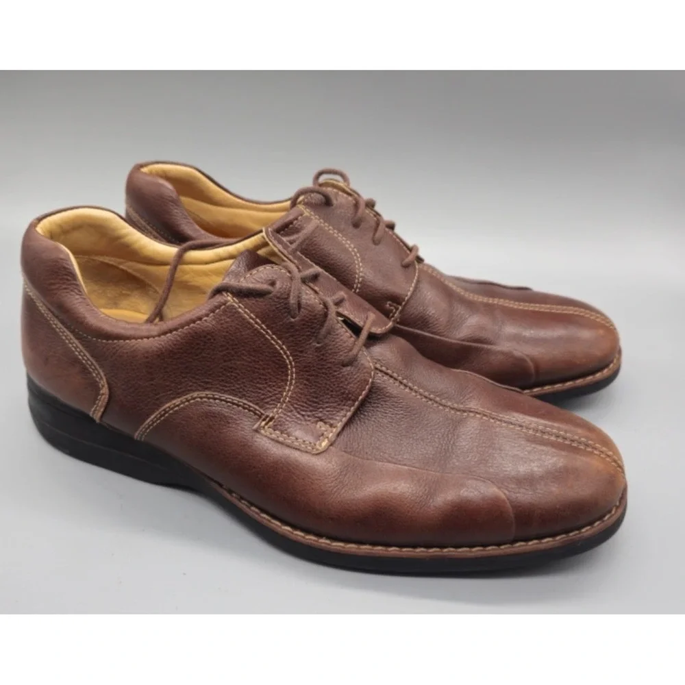 Johnston & Murphy Men 11.5 M/ Ecco Shock Point Brown Leather Casual/Oxford Shoes