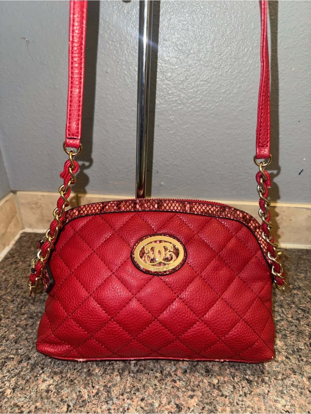 Sharif rare Red Quilted Crossbody bag EUC