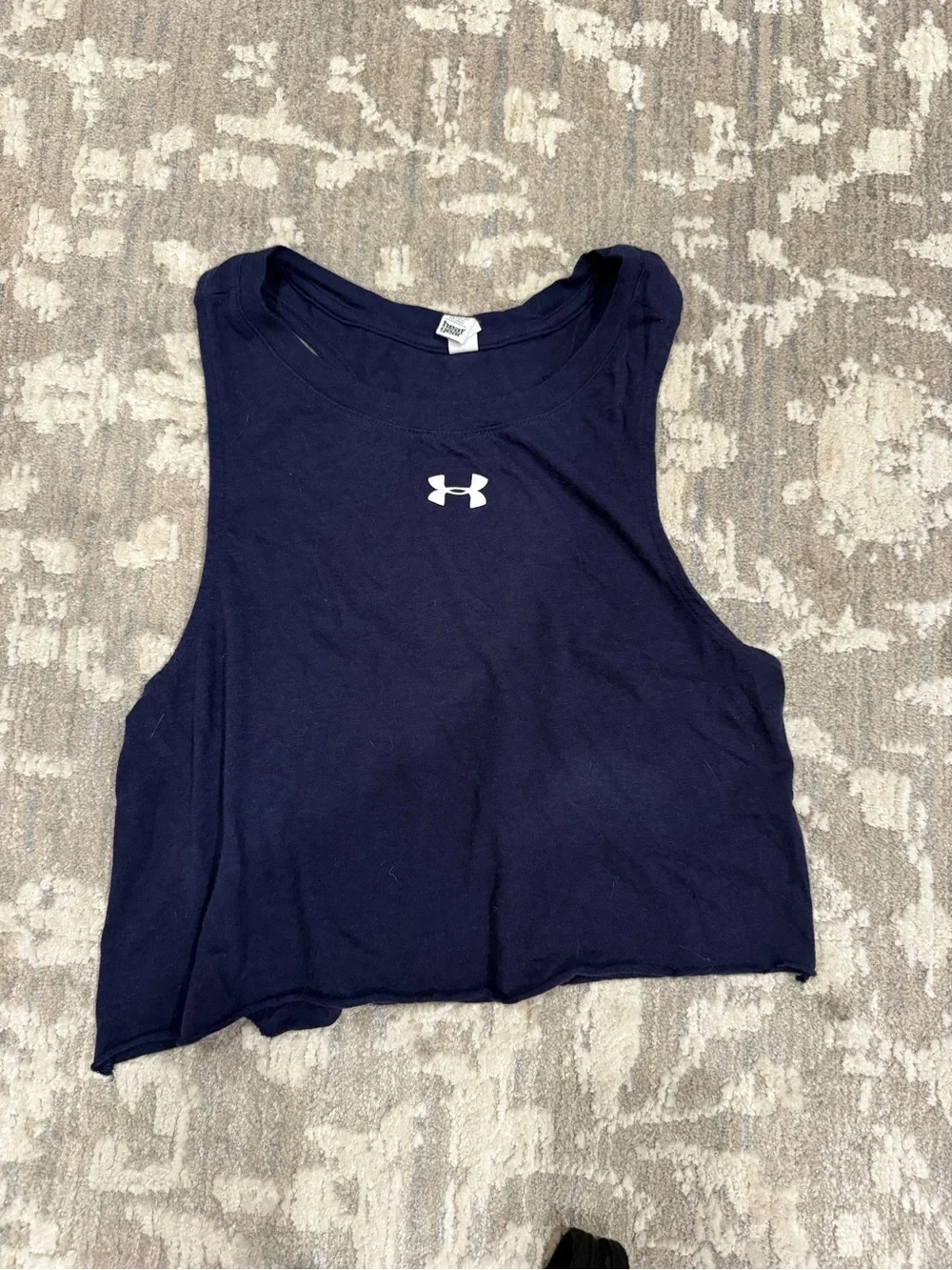 Nike Black Racerback Crop Tank Top and blue under armour crop tank