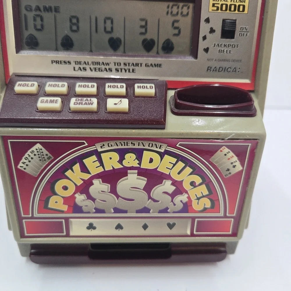 VTG Radica Poker & Deuces Tabletop Electronic Game Jackpot Bell Model 1314 Works