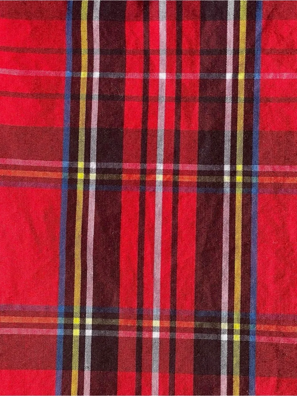 J.Crew Re-Imagined Red Plaid Peasant Blouse Puff Sleeve Cottagecore Top