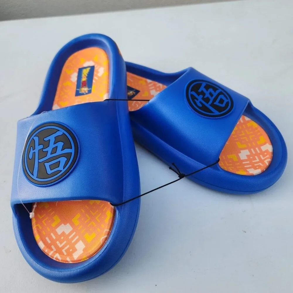 NEW DragonBall Z Dragon Ball Z Men’s Size 7 Slippers Sandals Slides Blue Orange