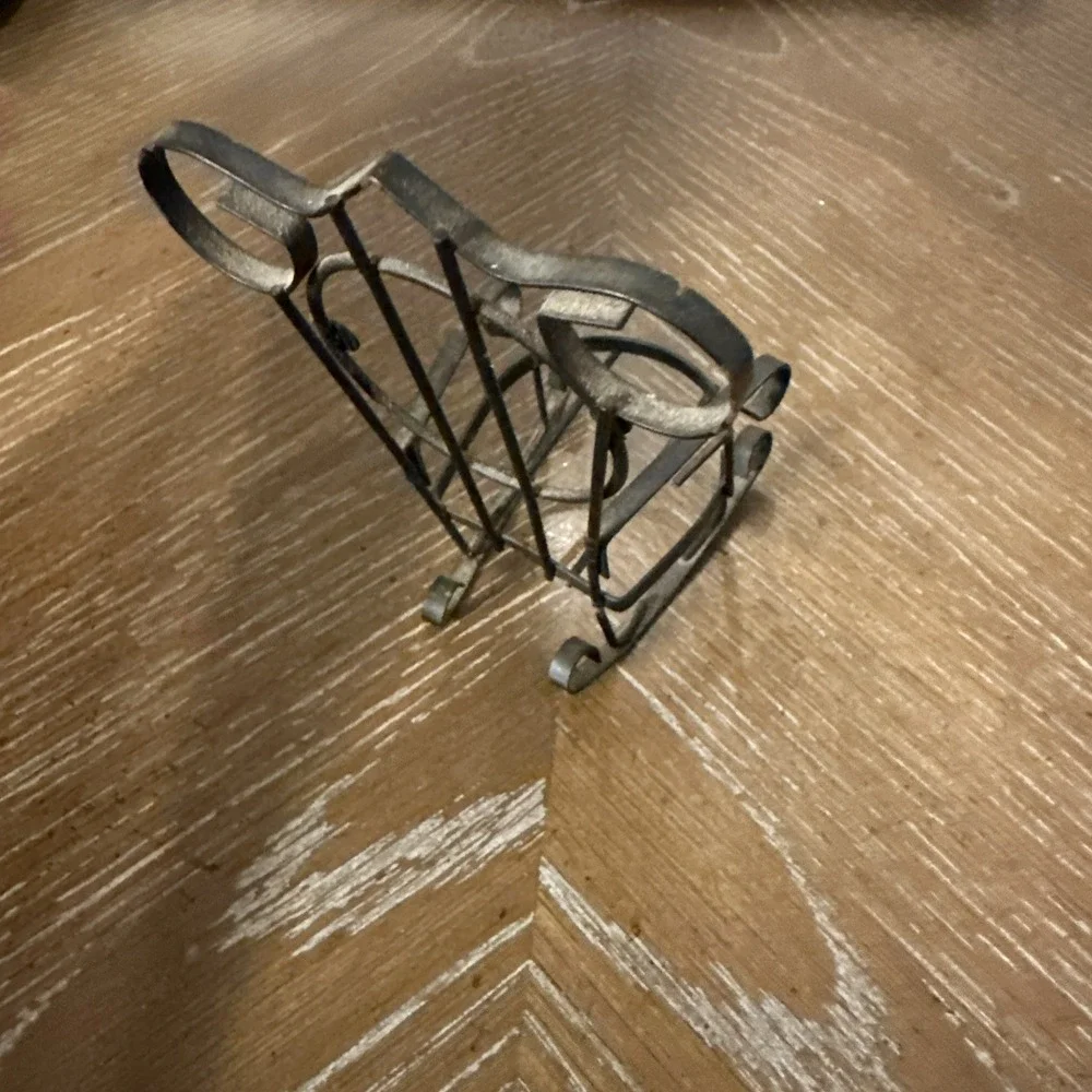 miniture vintage metal rocking chair Measure 5