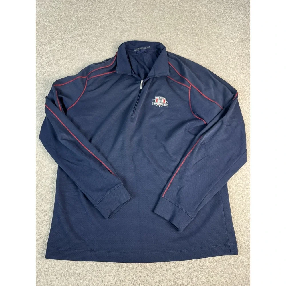2010 U.S. Open Pebble Beach Shirt Pullover Mens Medium Blue Golf Nike‎ Dri Fit