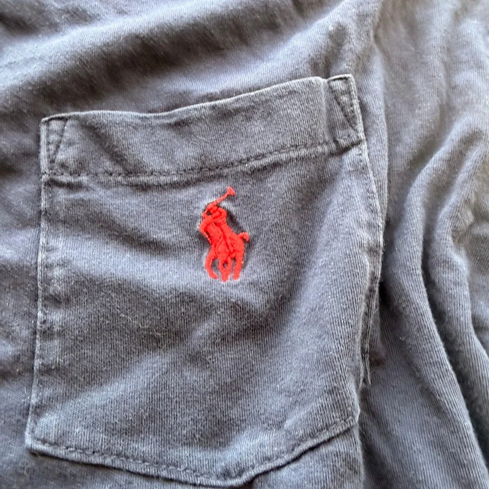 Polo Ralph Lauren Mens Pocket‎ T-Shirt XL Navy Blue Classic Fit Red Pony Logo