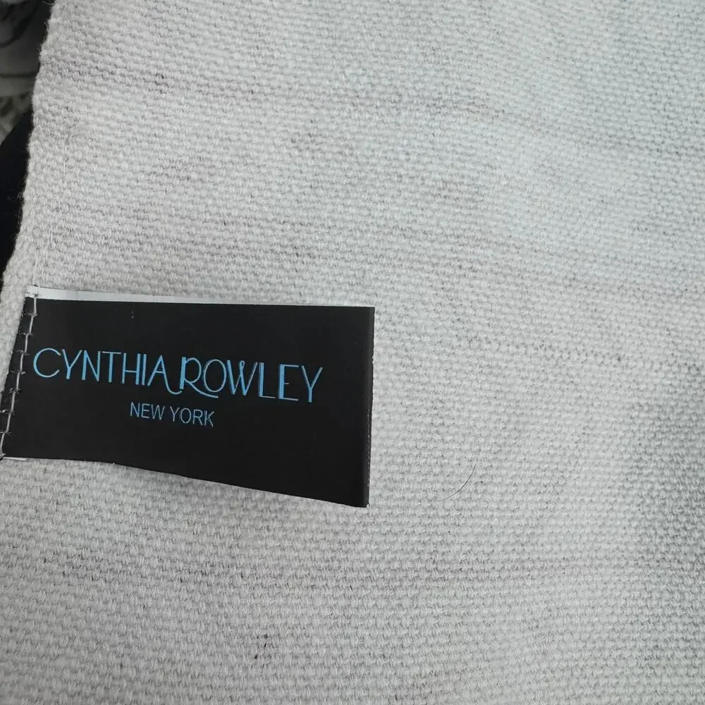 Cynthia Rowley Floral Table Runner Tassel Fringe 100% Cotton 19x80 Boho Cottage