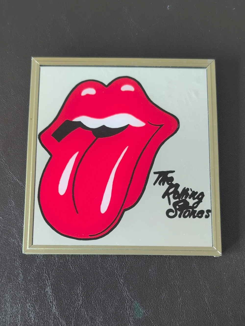 Vintage 1970s The Rolling Stones Carnival Prize Mirror - Classic Tongue Logo