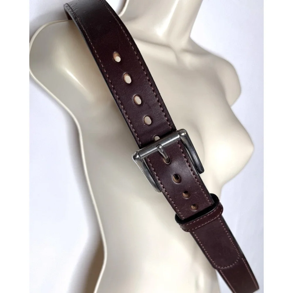 Daltech Force Thick Brown‎ Full Grain Leather Gun Belt Sz 48 Handcrafted 46-52
