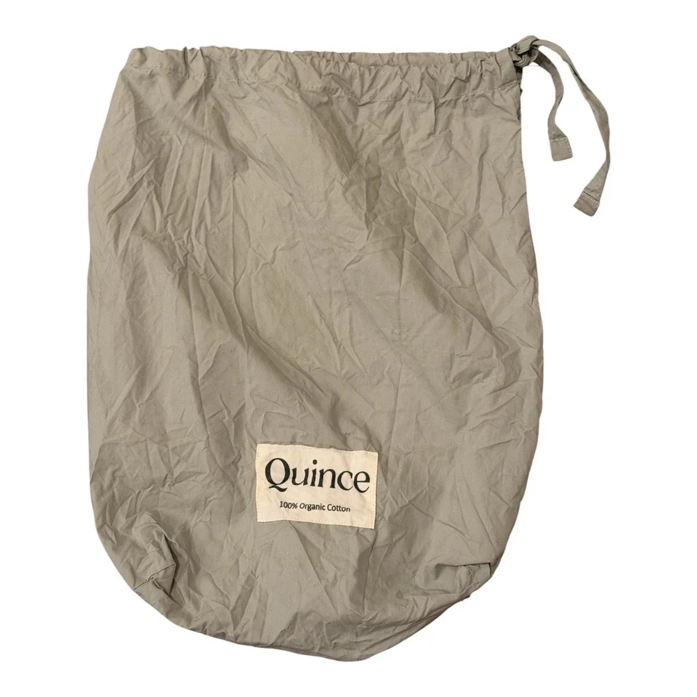 Quince Organic Cotton Drawstring Storage Dust Bag Sage Green Travel O