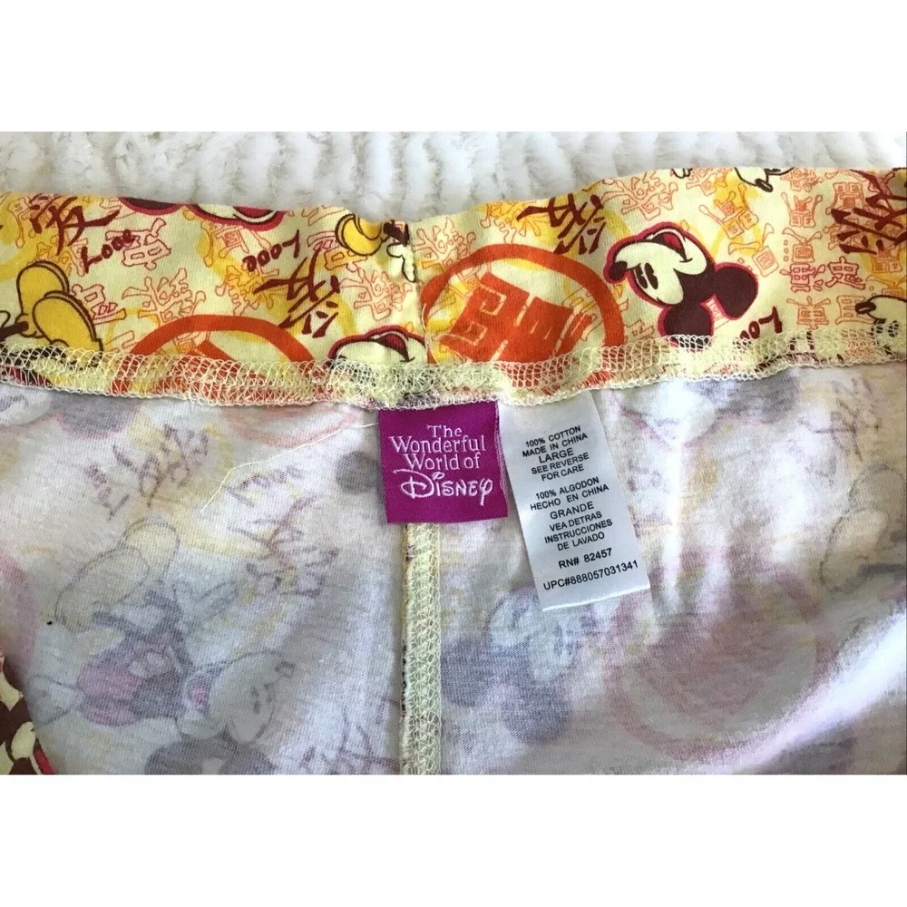 Disney Pajama Pants Women's Large Asian Mickey Mouse Capri Lounge Pjs WWOD Fun
