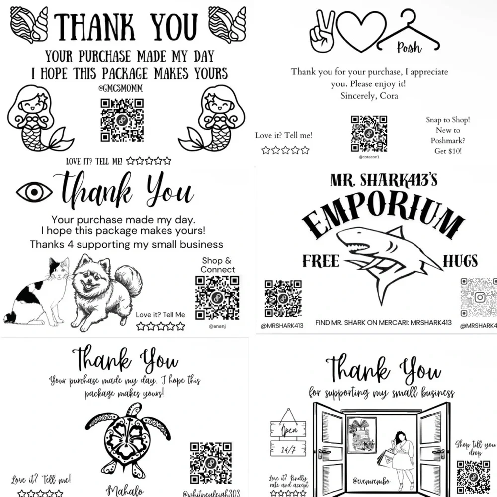 BUY NOW 200 Custom Thank You QR‎ Stickers Mix & Match