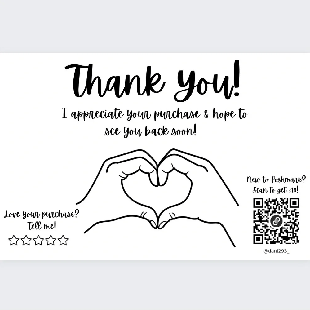 BUY NOW 200 Custom Thank You QR‎ Stickers Mix & Match