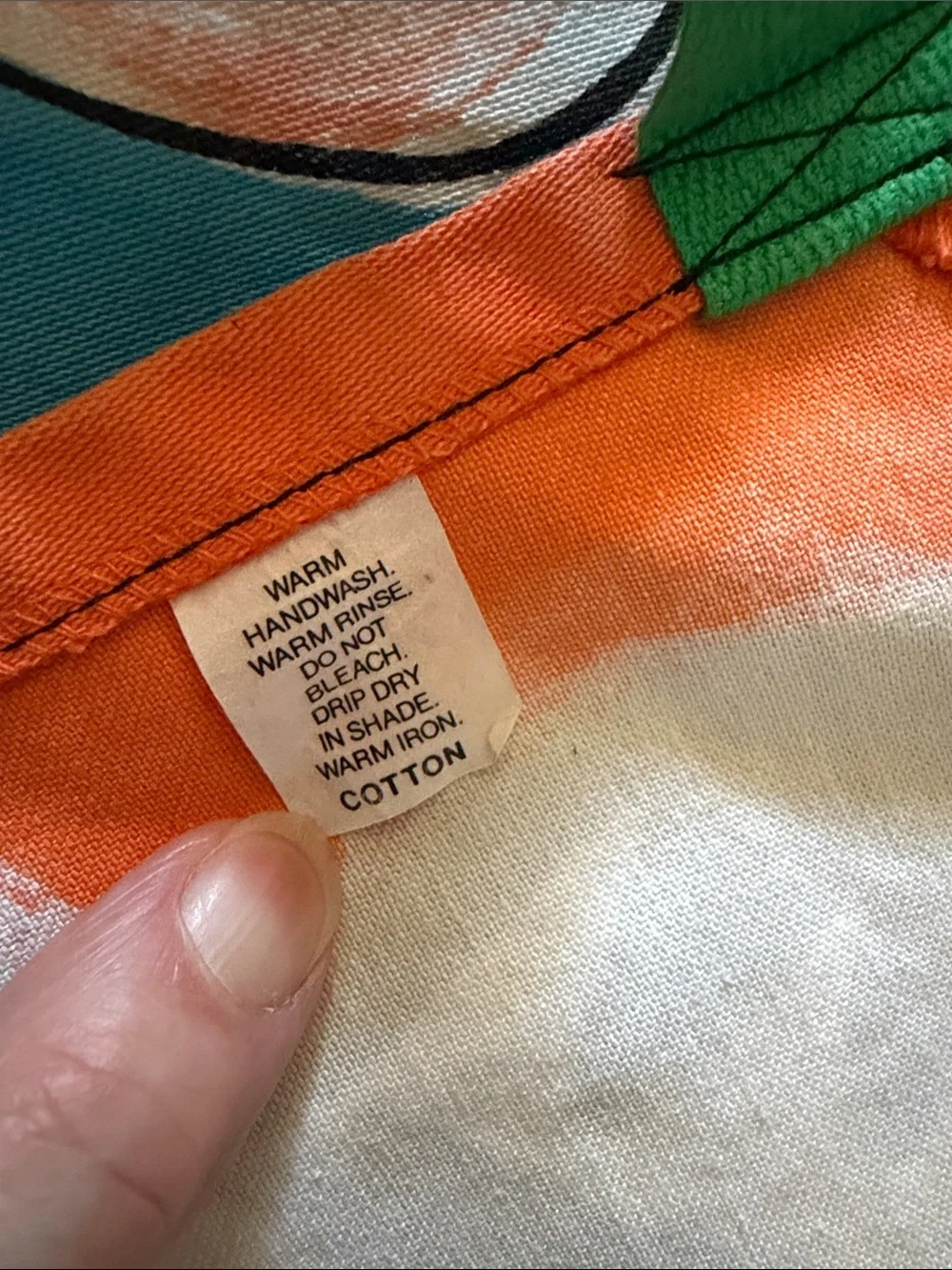 Vintage Katsui Australia Whimsical Hand painted/hand printed Collectible Apron