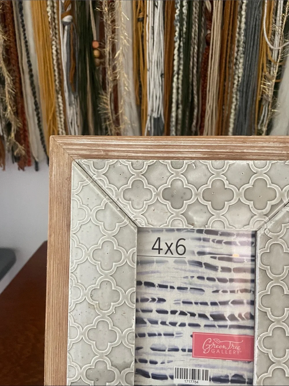 Wood-Trim White Pattern 4x6 Picture Frame by Green Tree Gallery
