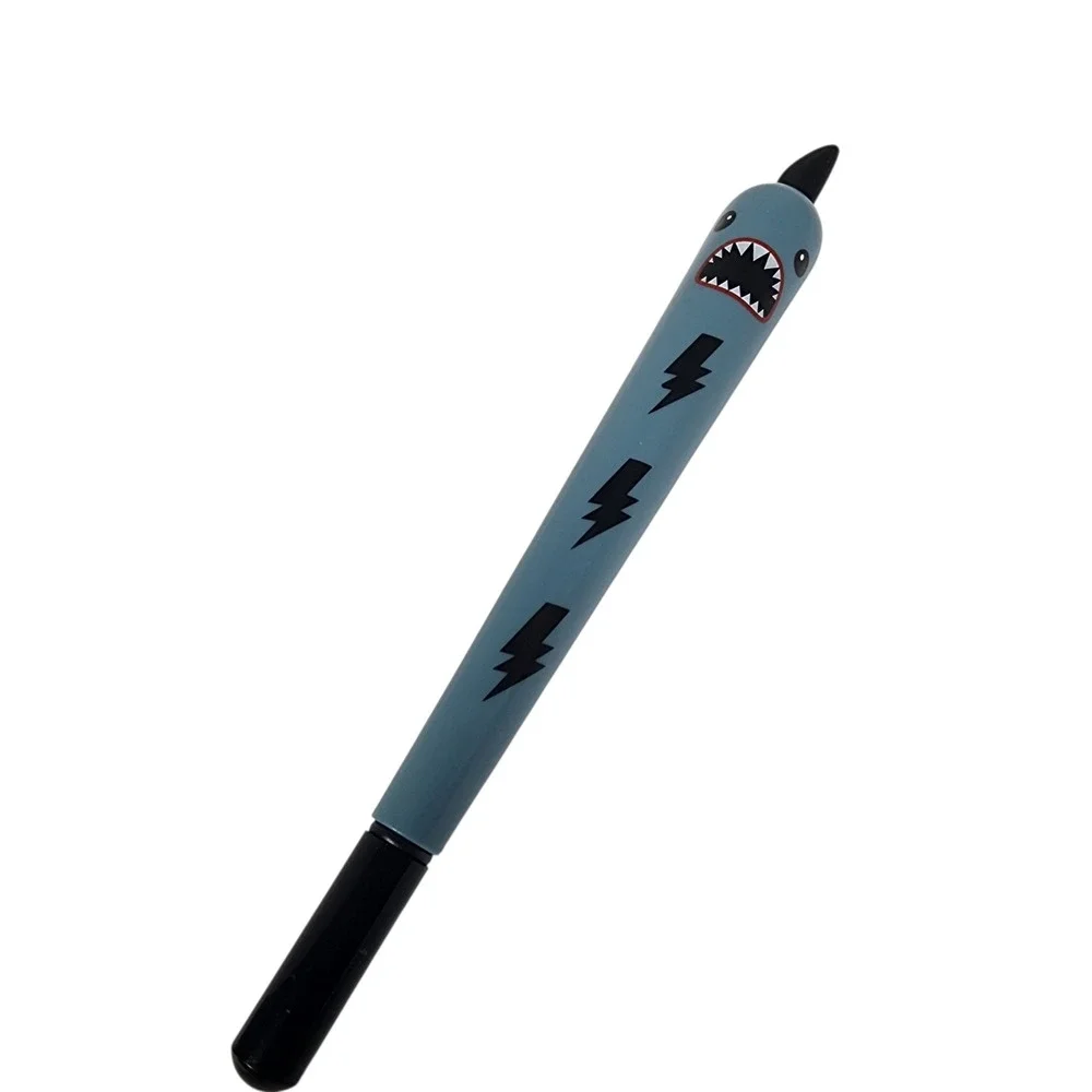Fun Shark Lightning Bolt Design Pen Blue Black. Retro shark‎ pen.